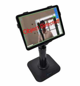 Weapons Detection System screen on ipad of object detected alert