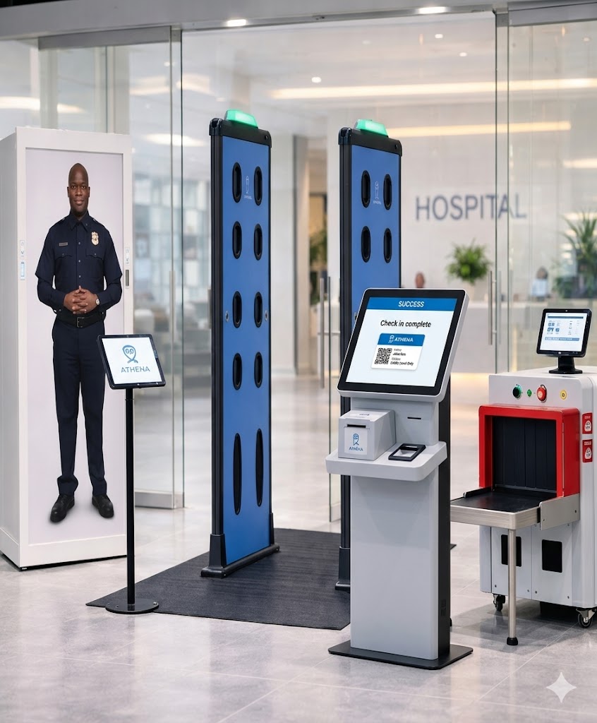 hospital visitor managament with concealed weapons detection system for AB 2975 work together for a safer hospital