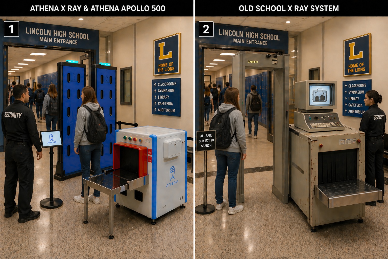 Weapons Detection Systems for K-12 Schools now and old school.