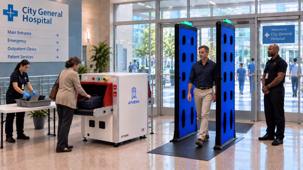 Athena's WDS and X-ray baggage scanner to reduce secondary screenings at hospital entrances