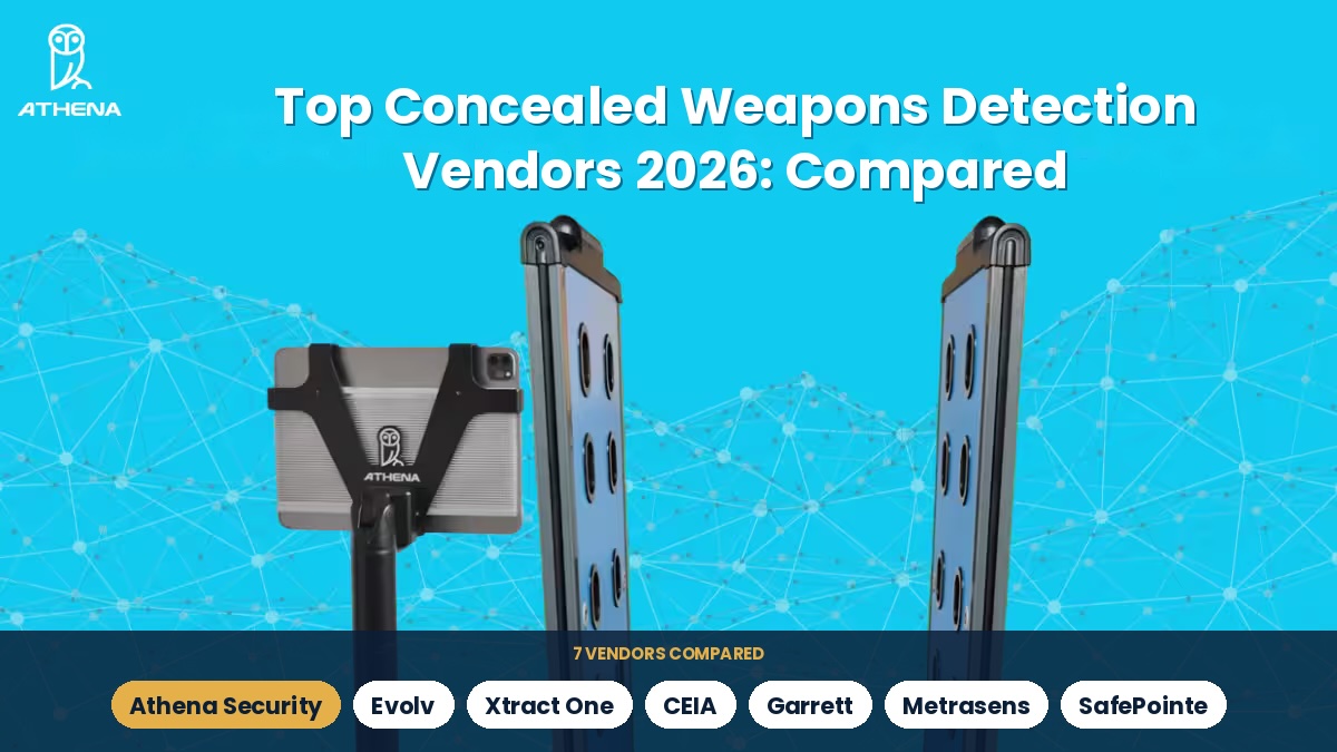 image for Not every weapons detection system senses the same way, and that difference matters more than the brand name. This guide compares the seven concealed weapons detection vendors buyers most often evaluate in 2026: Athena Security, Evolv, Xtract One, CEIA, Garrett, Metrasens, and SoundThinking SafePointe.